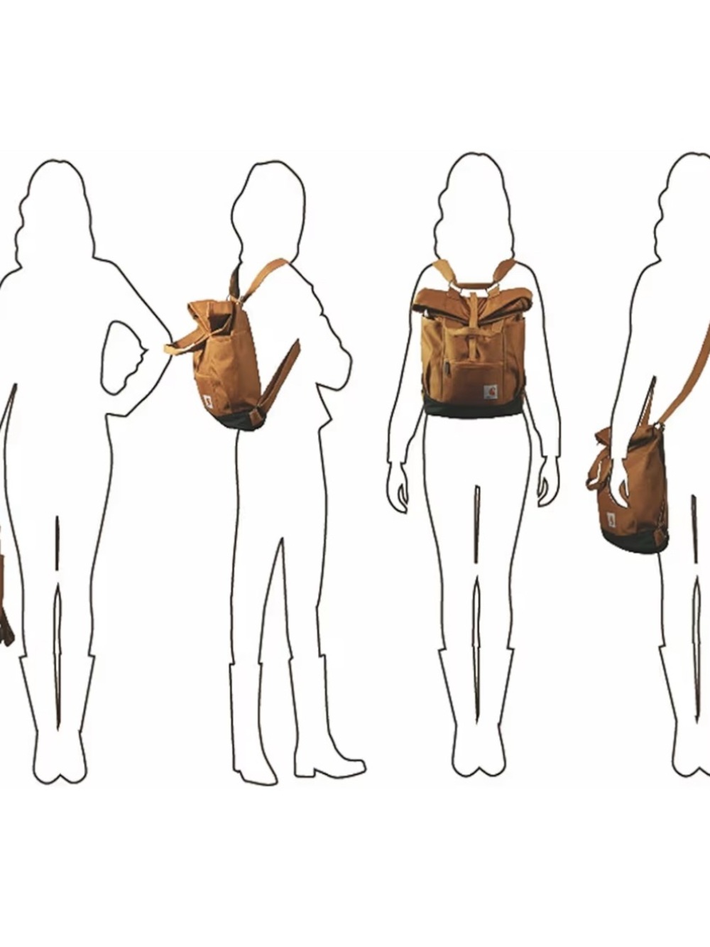 Carhartt Tan Roll-Top Backpack with Black Base - Picture 4 of 4